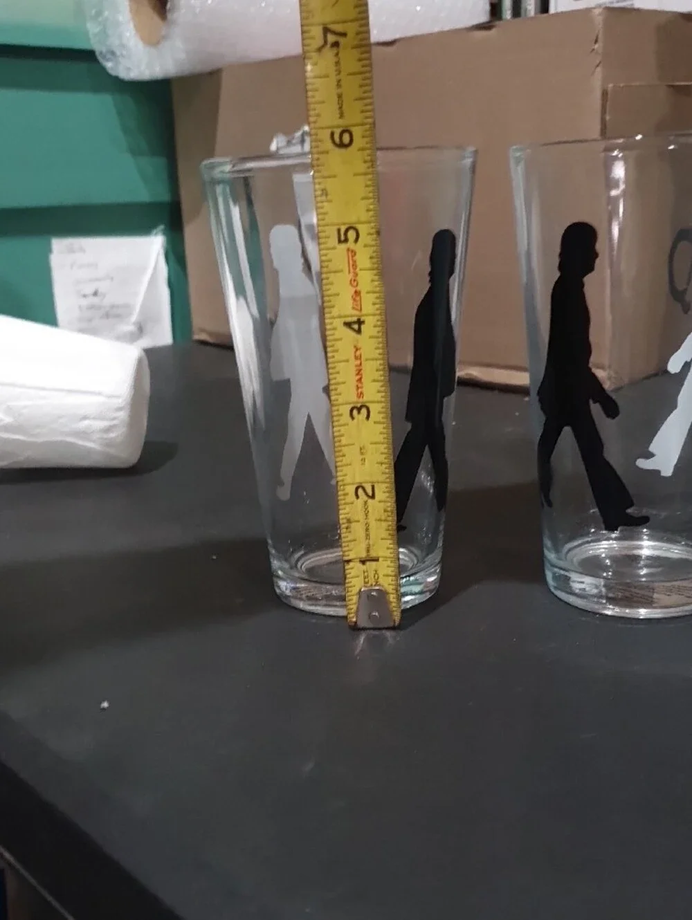 The Beatles Silhouette Walk Pint Glasses - Set of 3 (Black & White)